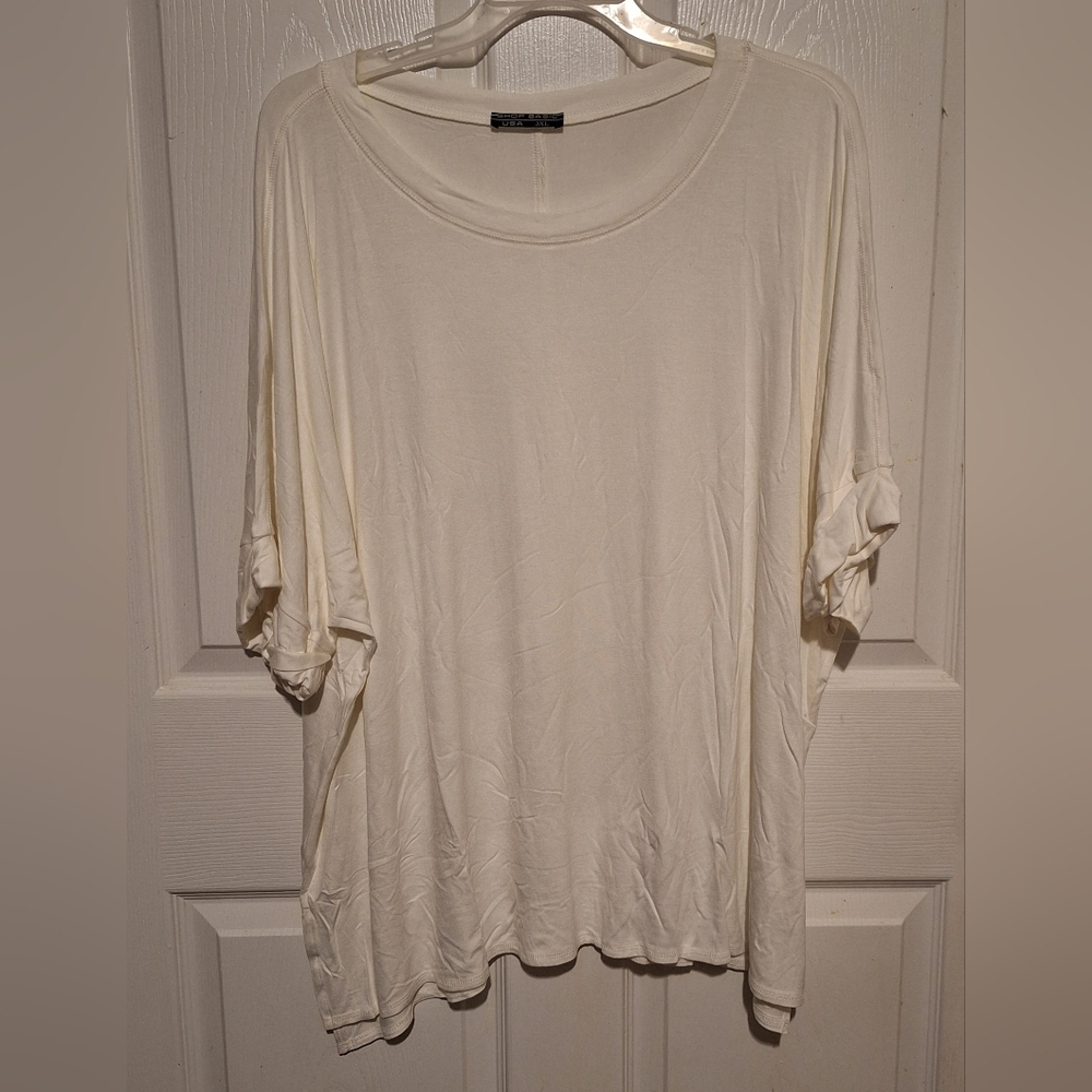 New Shop Basic usa Plus Size Top Off White